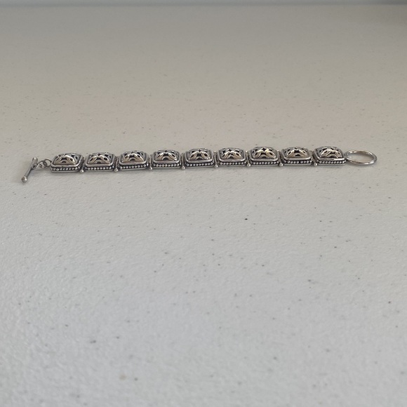 Heavy Sterling Silver Open Face Floral Pattern Bracelet - Picture 10 of 13